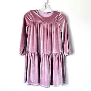 Yellowsub girls pink long sleeve velour dress size 9/10